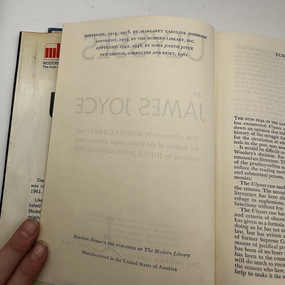 Ulysses James Joyce Vintage Modern Library HCDJ 1961 - Picture 12 of 16
